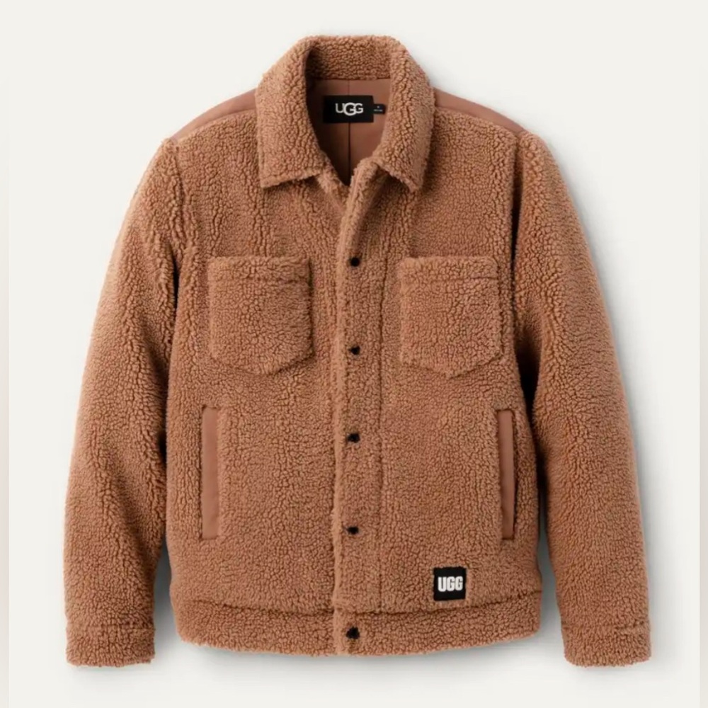 UGG Men's Tan Sherpa Shirt Jacket